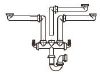 SIPHON FRANKE 3 CUVES GAIN D'ESPACE SPAZIO3 034460 avec prise lave-vaisselle