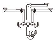 SIPHON FRANKE 3 CUVES GAIN D'ESPACE SPAZIO3 034460 avec prise lave-vaisselle